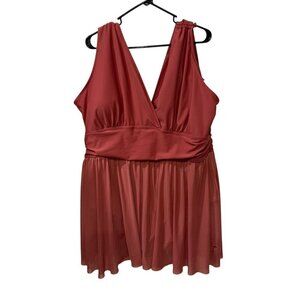 Bloomchic Swimsuit size 26 mesh adjustable strap swim dress vneck